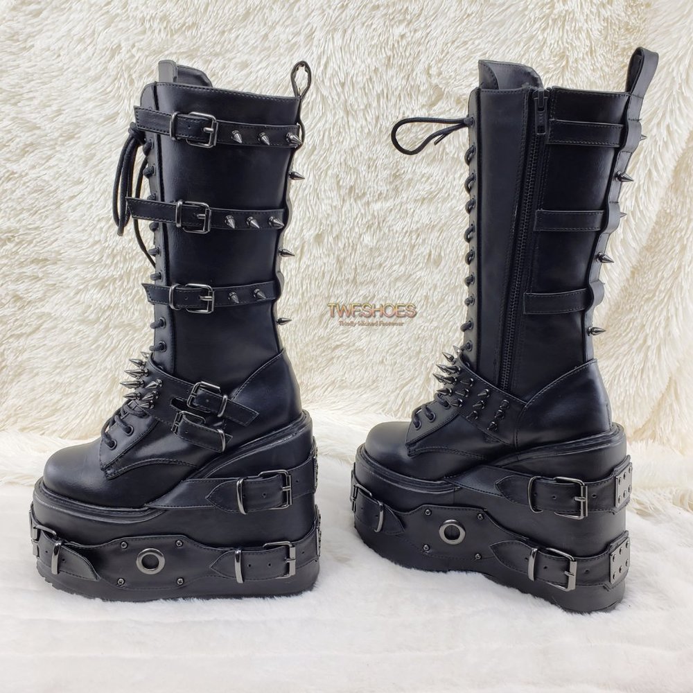 Swing 327 Knee High Platform Goth Punk Rock Boots Swing RESTOCKED - Picture 3 of 16